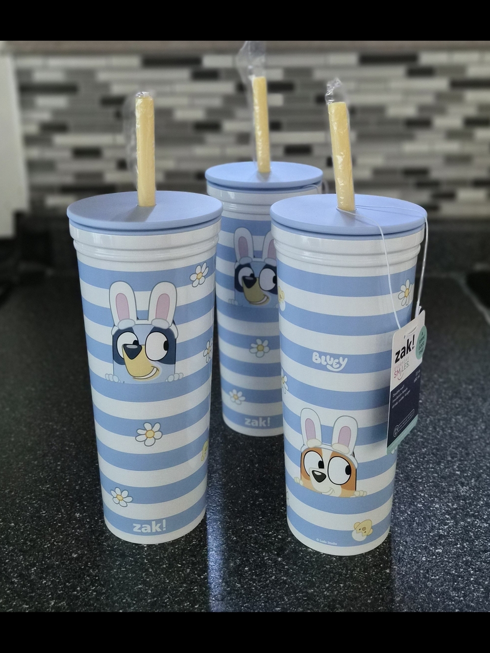 23Oz Bluey Bunny Travel Tumbler with Straw